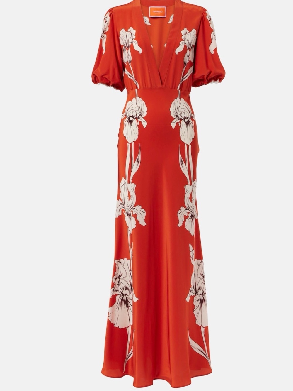 La DoubleJ Marlene Iris Placée Silk Orange Maxi Dress in Medium - Picture 3 of 15